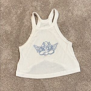Boys Lie White Tank Top with Blue Angel Design